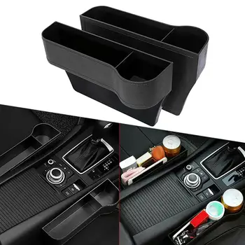 

2Pcs Car Seat Gap Organizer Storage Box PU Leather Pocket Left/Right Case For Phone Bottle Cups Box Coins Cigarette Keys Holder