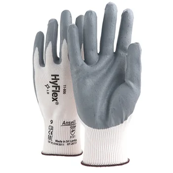 

1 Pair Ansell 11-800 Nylon Glove, Gray Foam Nitrile Coating, Knit Wrist Cuff Safety Working Gloves Non-slip Wear-resistance