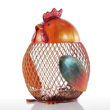 

CREATIVE HOME DECOR MODERN METAL DECORATION CRAFTS GIFT CHICK PIGGY BANK ORANGE