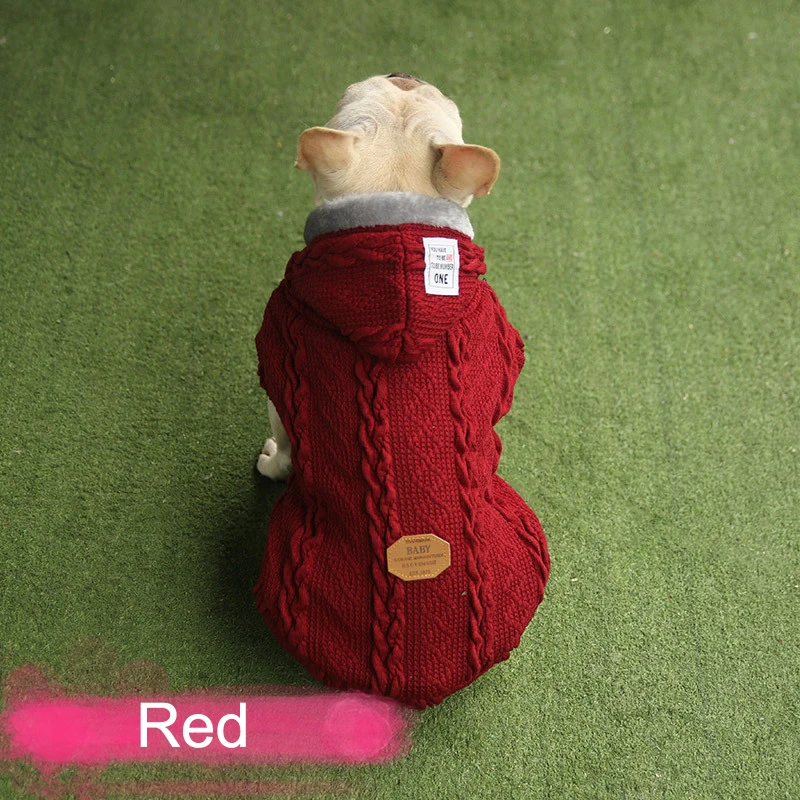 Одежда для собак SUPREPET, Свитера для собак, Свитера для французских бульдогов, Рождественские свитера для собак, Свитера для больших собак, одежда из Джерси perro - Цвет: Красный