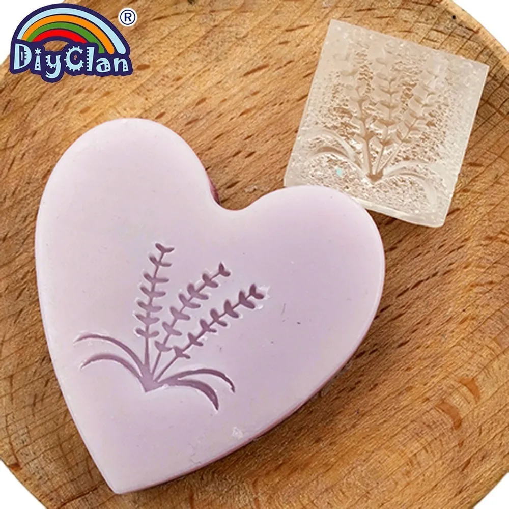 Lavender Handmade Clear Stamps for Grass Plant Seal Soap Making Mold Botany Natural Crafts Scrapbooking Chapter Stationery clear stamps