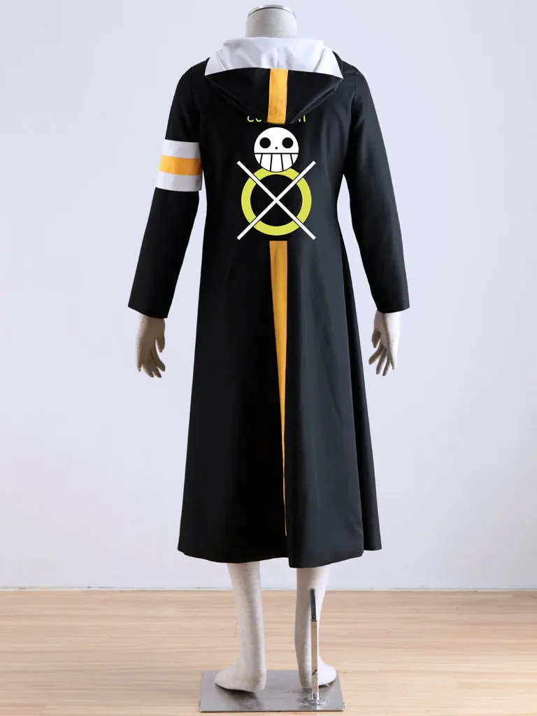 Anime ONE PIECE Cosplay Trafalgar Law 1 long hooded jacket Costume Halloween Party