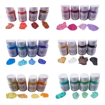 

4 Pcs/set DIY Crystal Epoxy Pearlescent Powder Slim Material Mica Glitter Crystal Mud Filler