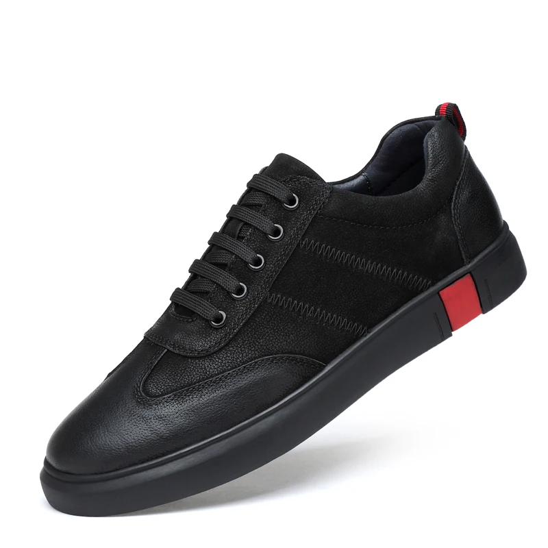 Black 03 Valstone/роскошные мужские кроссовки из натуральной кожи; мужская повседневная обувь из натуральной кожи; Всесезонная обувь; Качественная дизайнерская обувь черного цвета - Цвет: Black 03