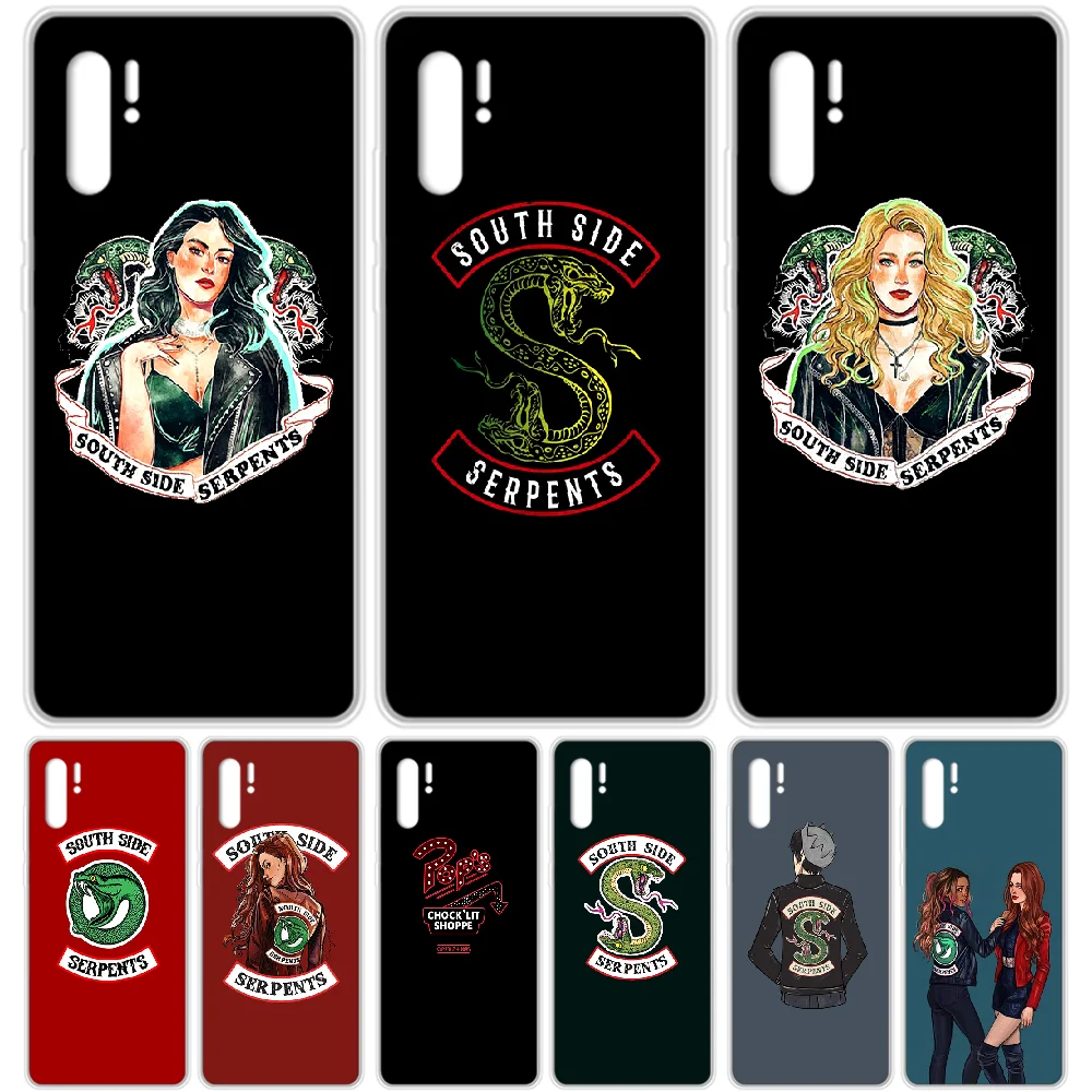 Чехол riverdale Змеиный для телефона HUAWEI p 8 9 10 20 30 40 P pro Smart 2017 2019 Z lite прозрачный чехол с