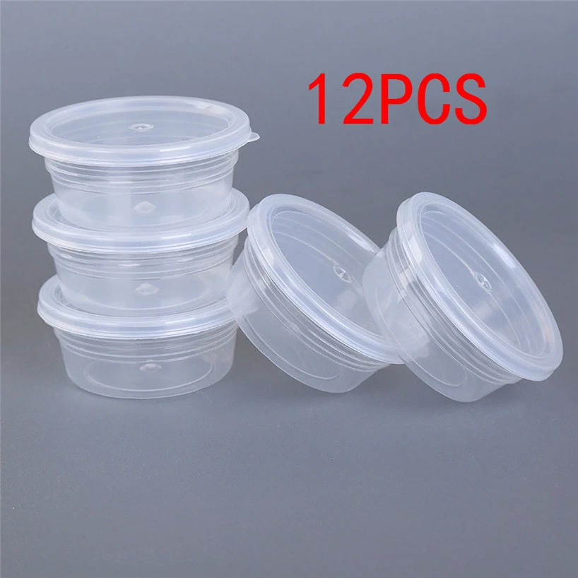 12 pieces of slime simple portable storage box storage container foam ball storage cup sealed container with lid