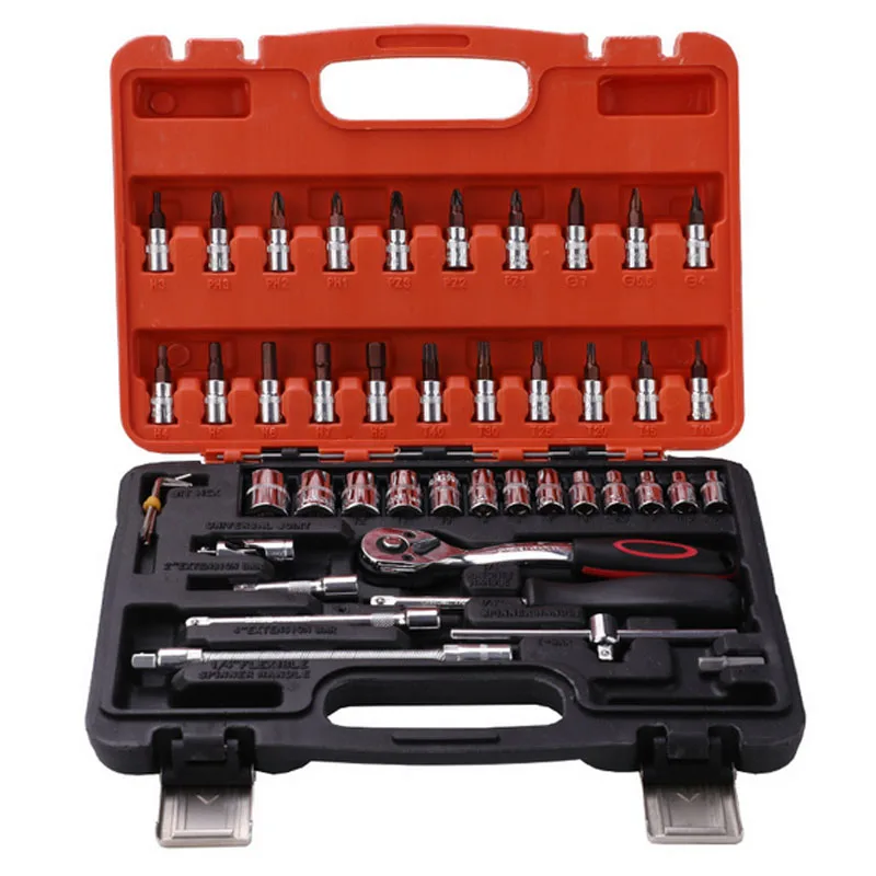 

46pcs/53pcs Combination Tool Wrench Set Car Repair Tool Sets Batch Head Ratchet Pawl Socket Spanner Screwdriver Socket Set