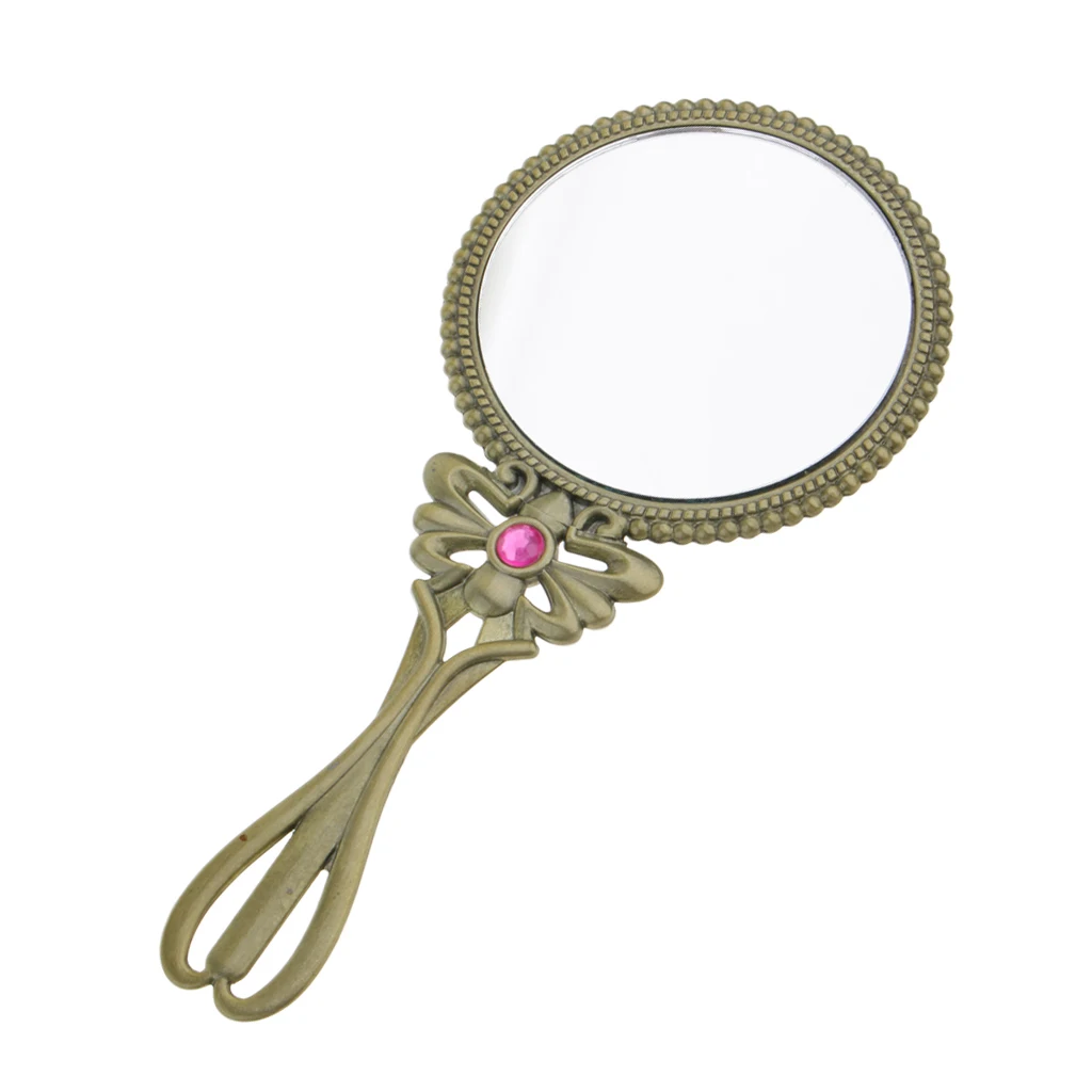 Vintage Style Antique Butterfly Style Design Mirror Bronze Handheld Makeup Mirrors Cosmetics