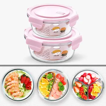 

Glass Lunch Box with Lid Office Worker Student Female Microwave Oven Special Bowl Set Storage Box Fruit Box Thermos for Food