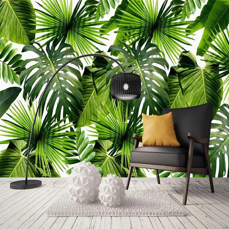 Пользовательские 3D Настенные обои Юго-Восточной Азии тропический лес банановый лист фото фон настенные фрески картина маслом обои Mo