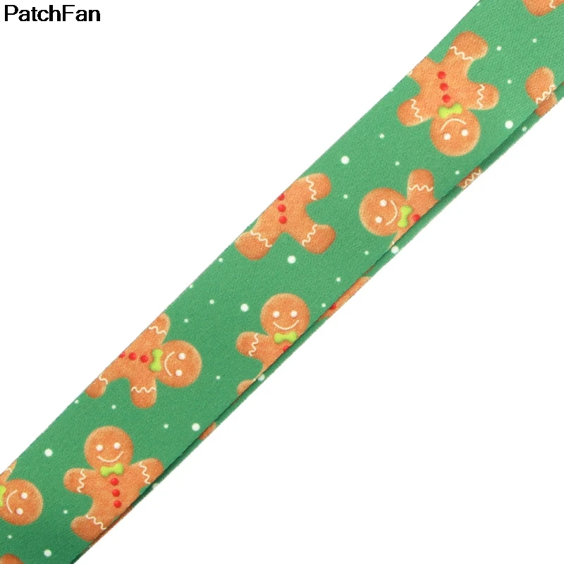 A2505 Patchfan мультфильм милый Рождественский медведь печенье ключ ремешок для ключей ID телефон USB держатели бейджей телефон шейный ремень лямки