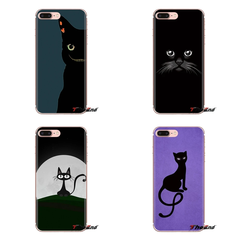 For Sony Xperia Z Z1 Z2 Z3 Z5 compact M2 M4 M5 E3 T3 XA Aqua LG G4 G5 G3 G2 Mini Transparent Soft Shell Covers black cat pets |