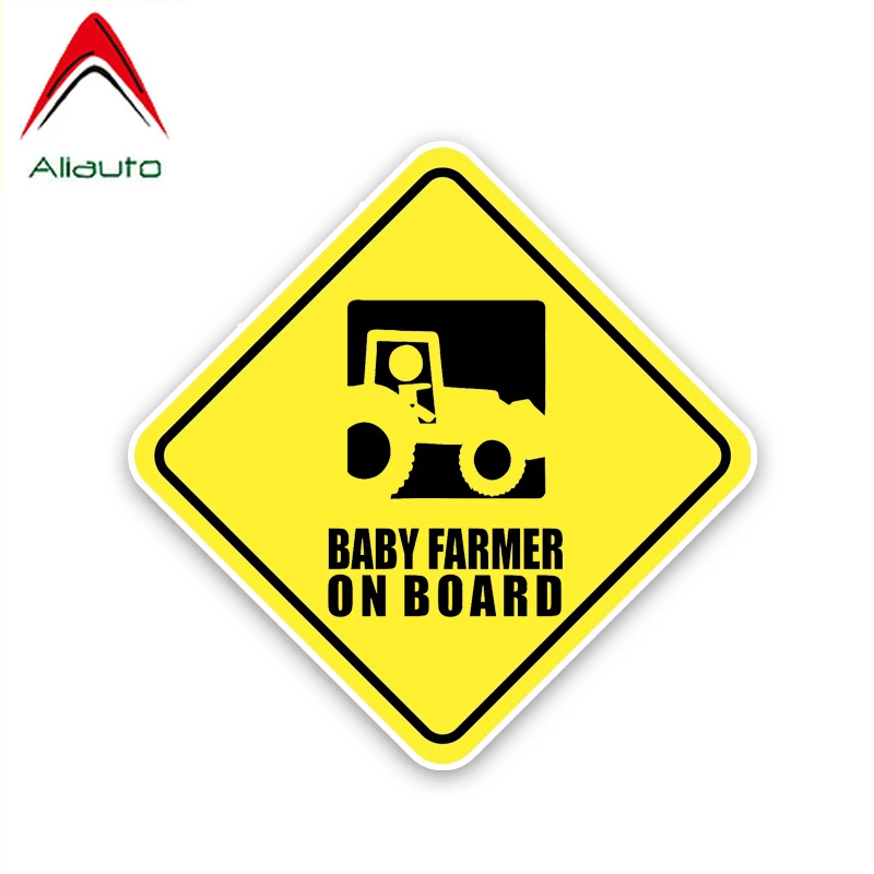 Aliauto Warning Car Sticker Baby Farmer on Board Decoration Waterproof Sunscreen Cover Scratch Decal PVC 14cm*14cm | Автомобили и