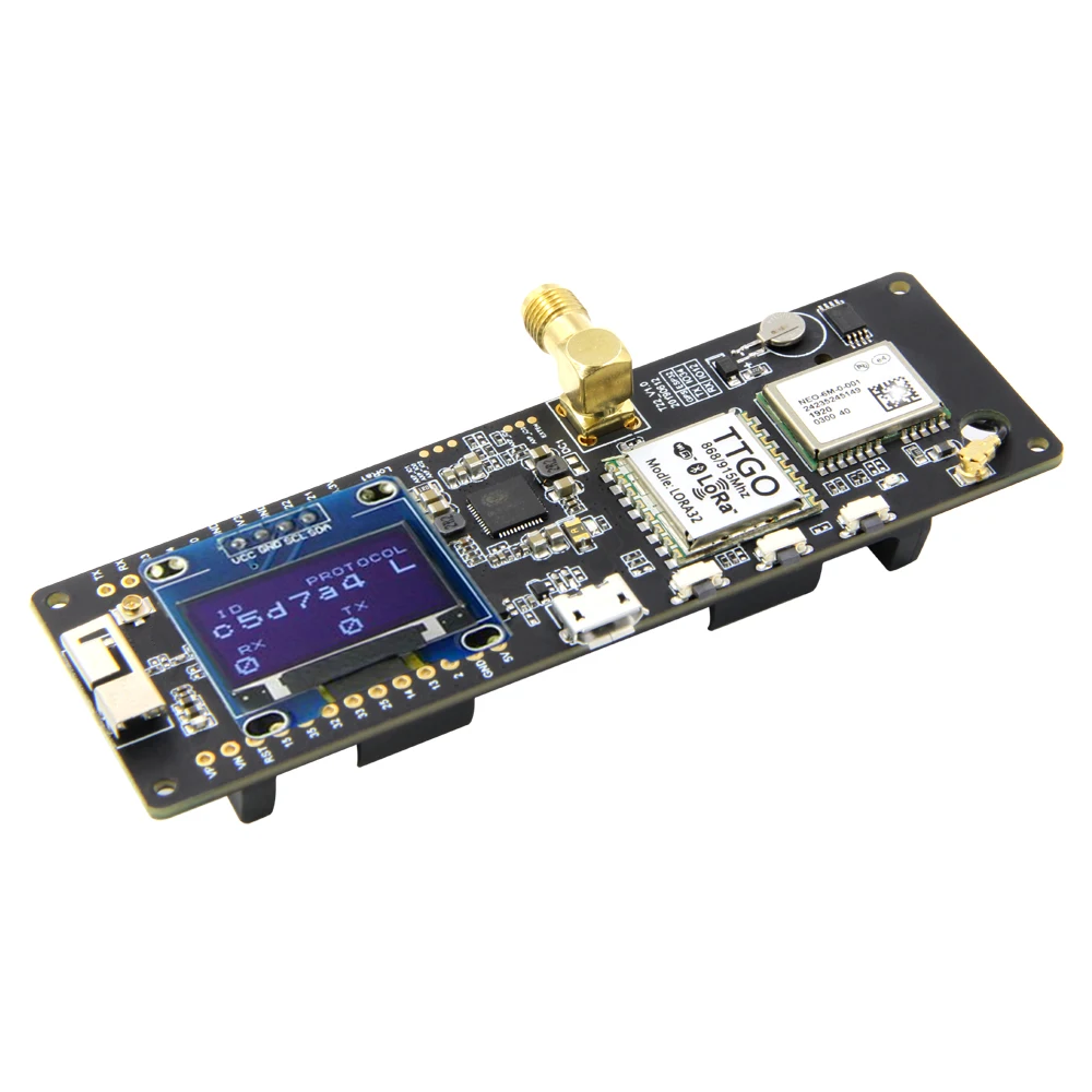 TTGO Т-образной балки ESP32 433/868/915 МГц Wi-Fi Беспроводной Bluetooth модуль ESP32 gps NEO-6M SMA LORA 32 18650 Батарея держатель с органическим светодиодом