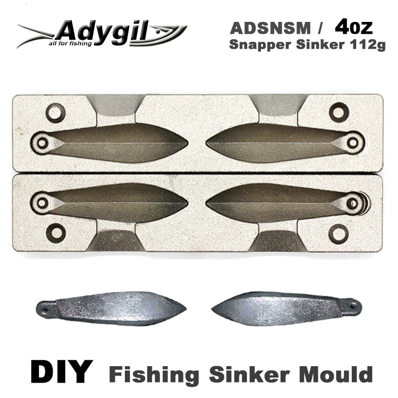 

Adygil DIY Fishing Snapper Sinker Mould ADSNSM/4oz Snapper Sinker 112g 2 Cavities