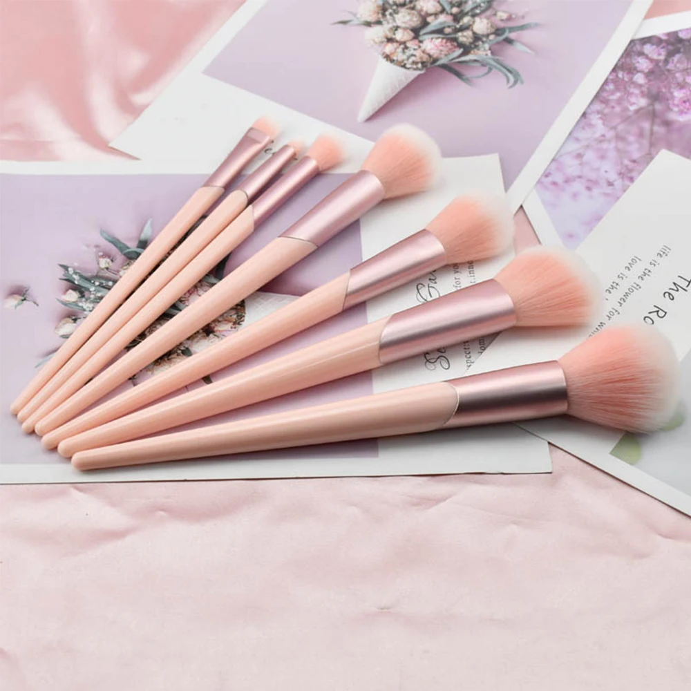 

7pcs Makeup Brushes Set Rose Gold Handle Makeup Brushes Foundation Blush Eye Shadow Lip Brush For Powder Cosmetics Beauty Tools