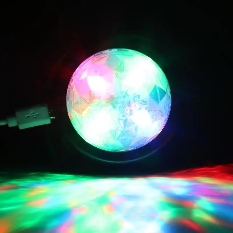 USB перезаряжаемые мини шар светящиеся RGB светодиодный свет автомобиля Музыка Звук управление Авто Интерьер атмосферная декоративная лампа