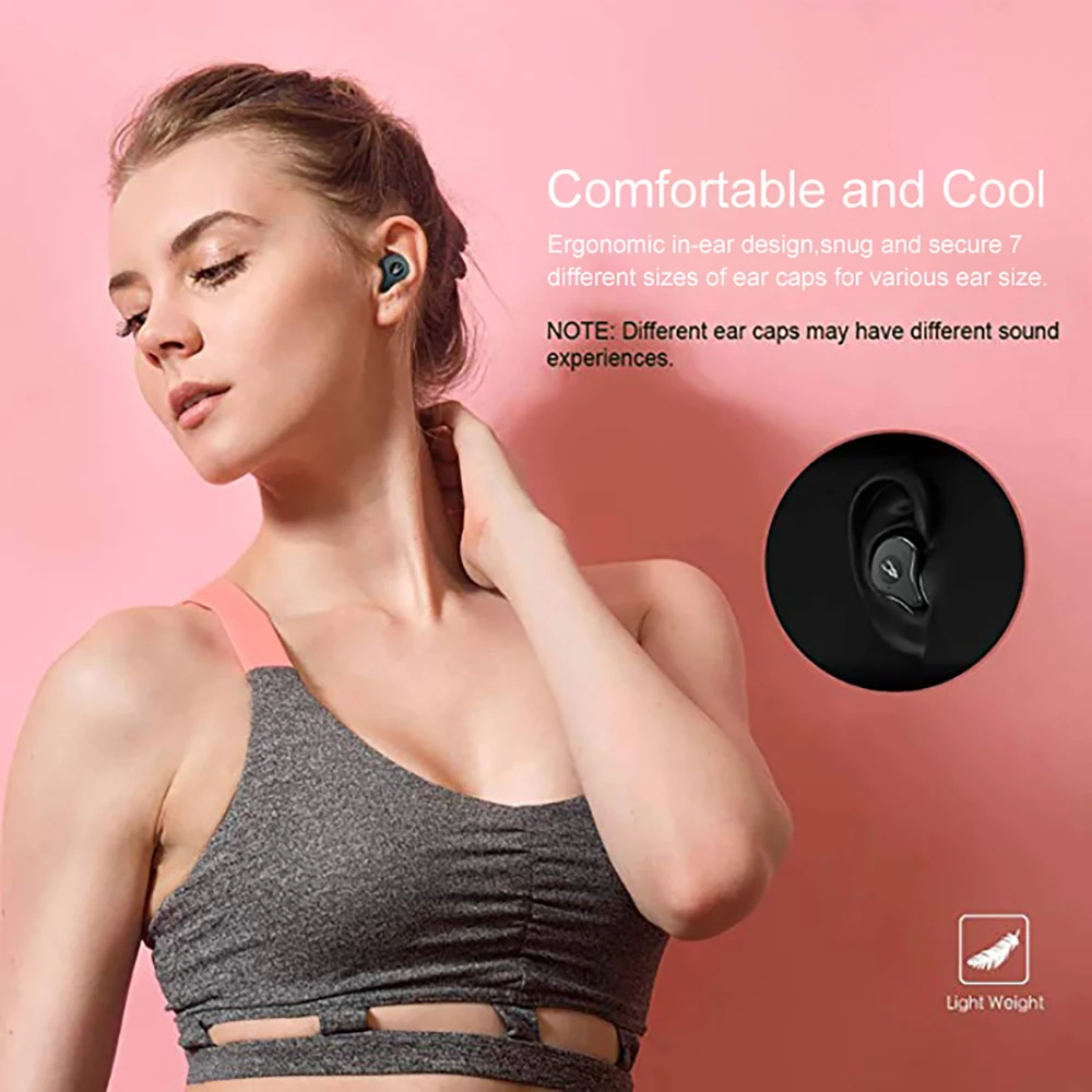 VTIN E12 TWS Earphone Bluetooth 5.0 Wireless Earphones Stereo Sound Waterproof Earbud With Microphone 6H Playtime For Smartphone