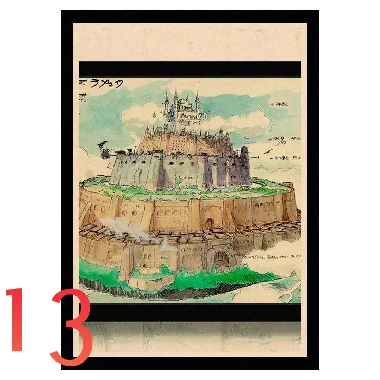 Прозрачный Идеальный JL Laputa Castle in the Sky Хаяо миядзяки; домашний декор крафт Бумага высокое качество постер на стену стикеры TKZC01 - Цвет: Прозрачный