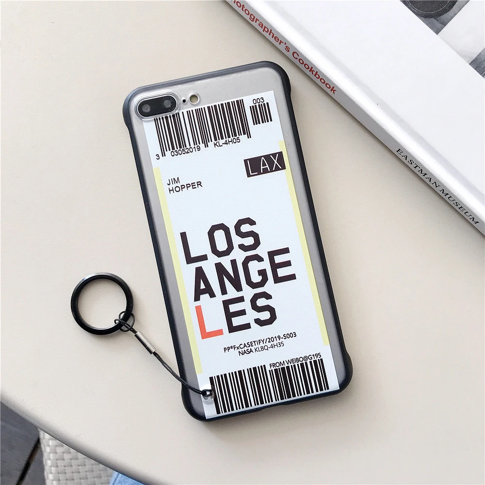 Ins US City Label Bar code Phone Case For iPhone 11 Pro Xs MAX XR X 6 s 7 8 plus Simple letter new York Clear silicon Cover Capa