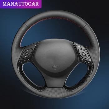 

Car Braid On The Steering Wheel Cover for Toyota C-HR CHR 2016-2019 Interior DIY Hand Stitched Auto Wheel Covers Car-styling