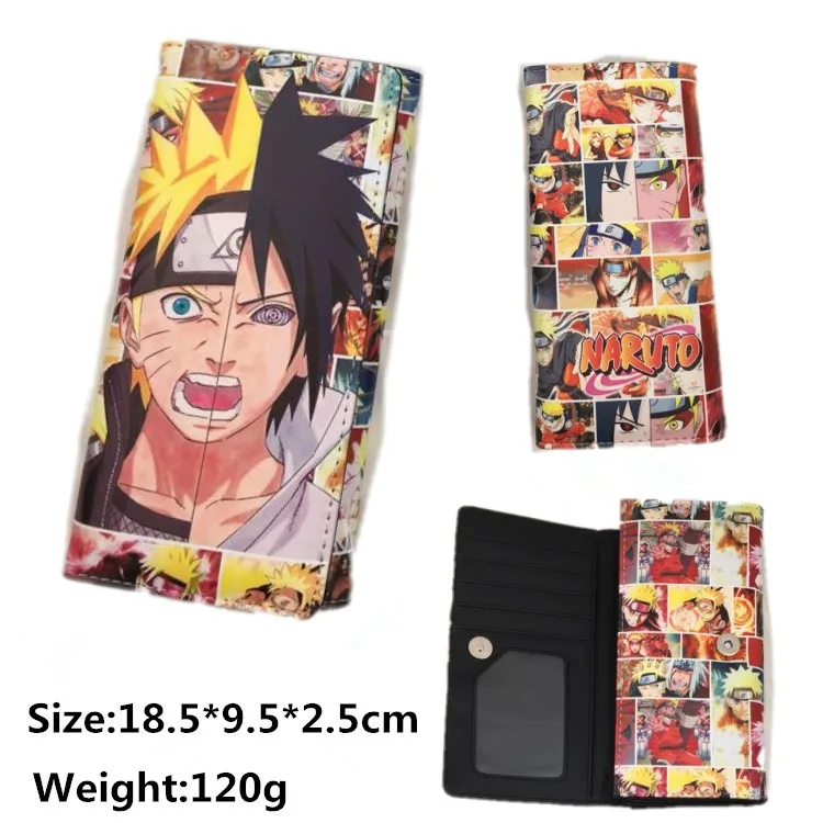 Anime Handbags Uzumaki Naruto Wallets Men Long Wallet Cartoon Coin Purse PU Leather Card Holder Phone Bag Gift
