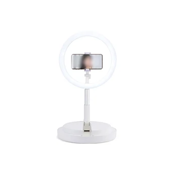 

Photography LED Selfie Ring Light Metal Dimmable Camera Phone Ring Lamp Three Light Modes For Makeup Video Live Studio