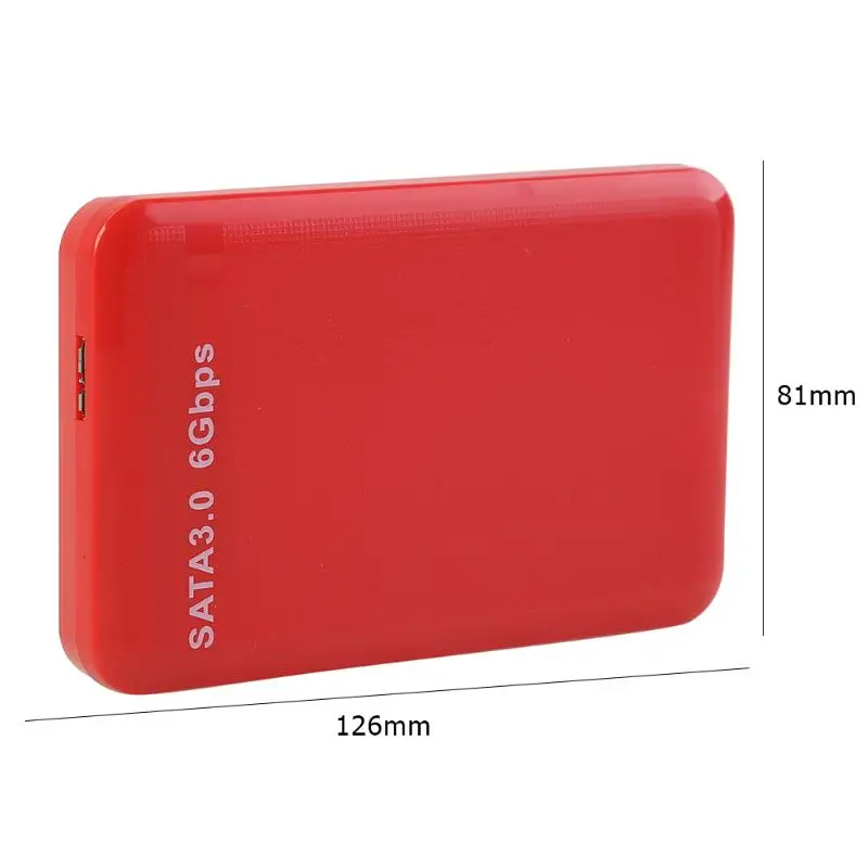 Жесткий диск, Обычный дизайн, подходит для работы, 2,5 дюймов, USB3.0 to SATA 3,0, Внешний чехол, мобильный жесткий диск для ПК - Цвет: Red