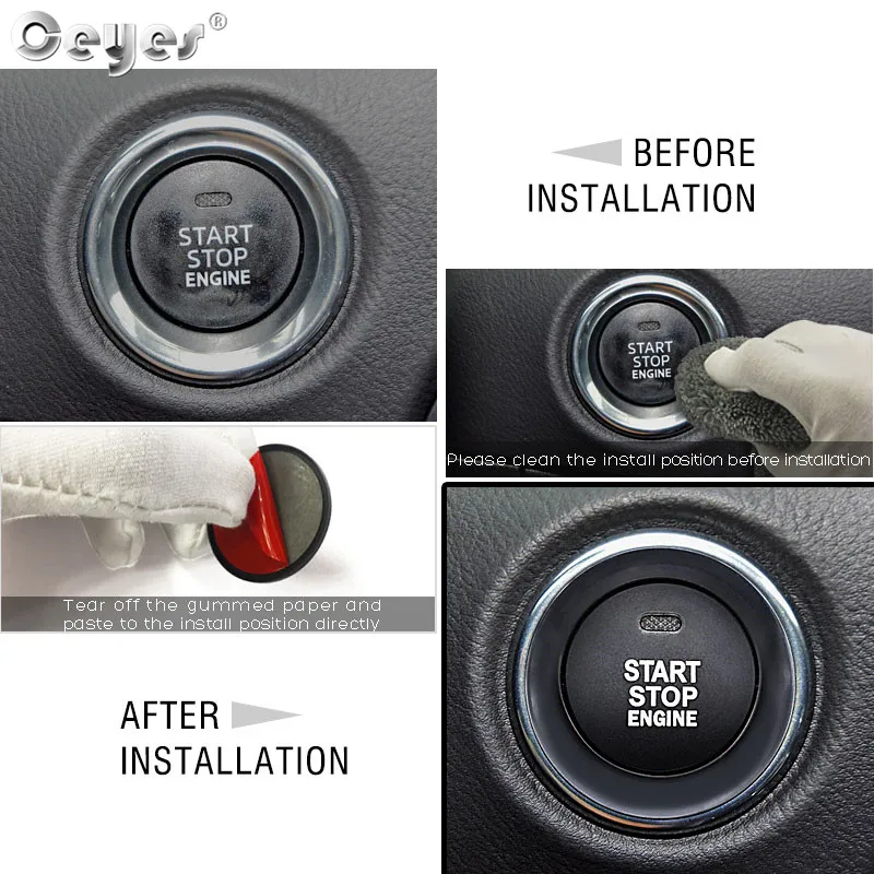Ceyes аксессуары для автомобиля для Mazda Axela NB CX 5 CX-5 Atenza CX5 авто двигатель кнопка запуска стоп кольцо крышки круг наклейки