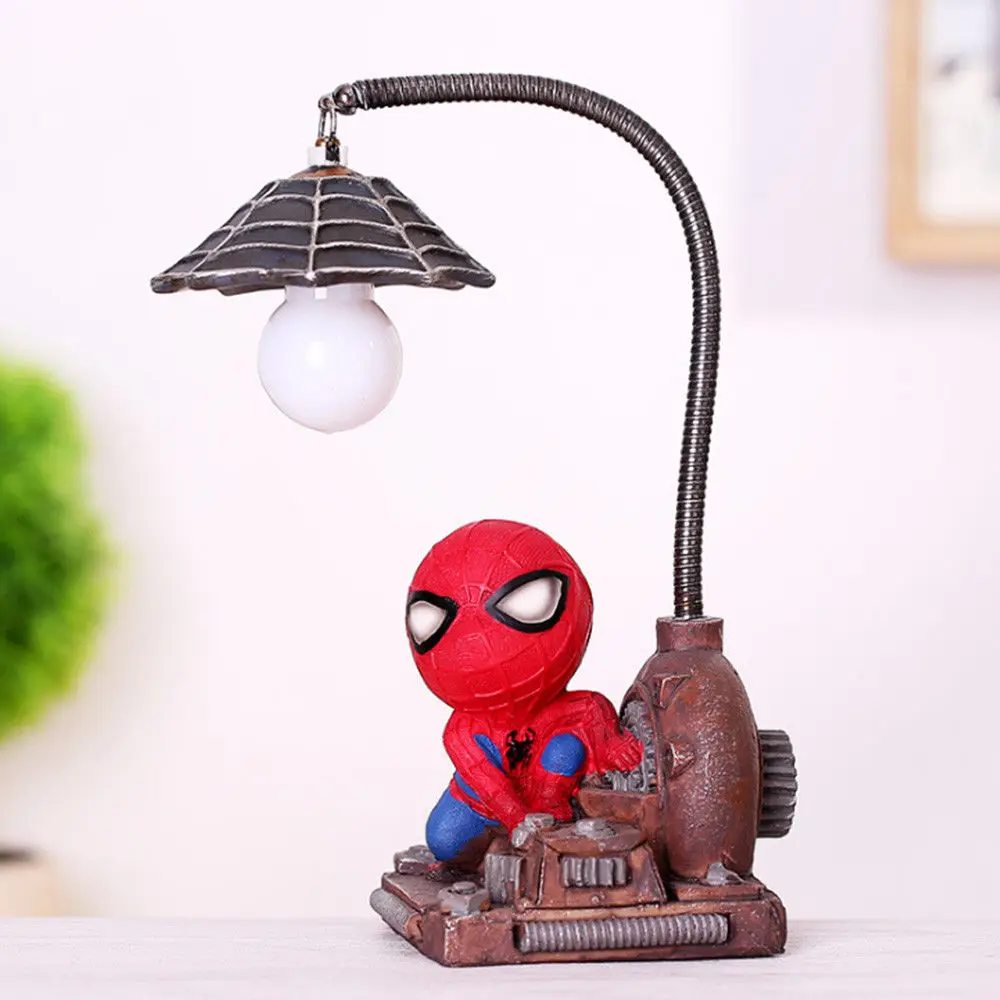 Спайдермен светодиодный Ночной светильник смолы «Человек-паук»; лампы для Для детей номера дома левый Декор на день рождения рождественские подарки с принтом в виде персонажей из мультфильма для малыша