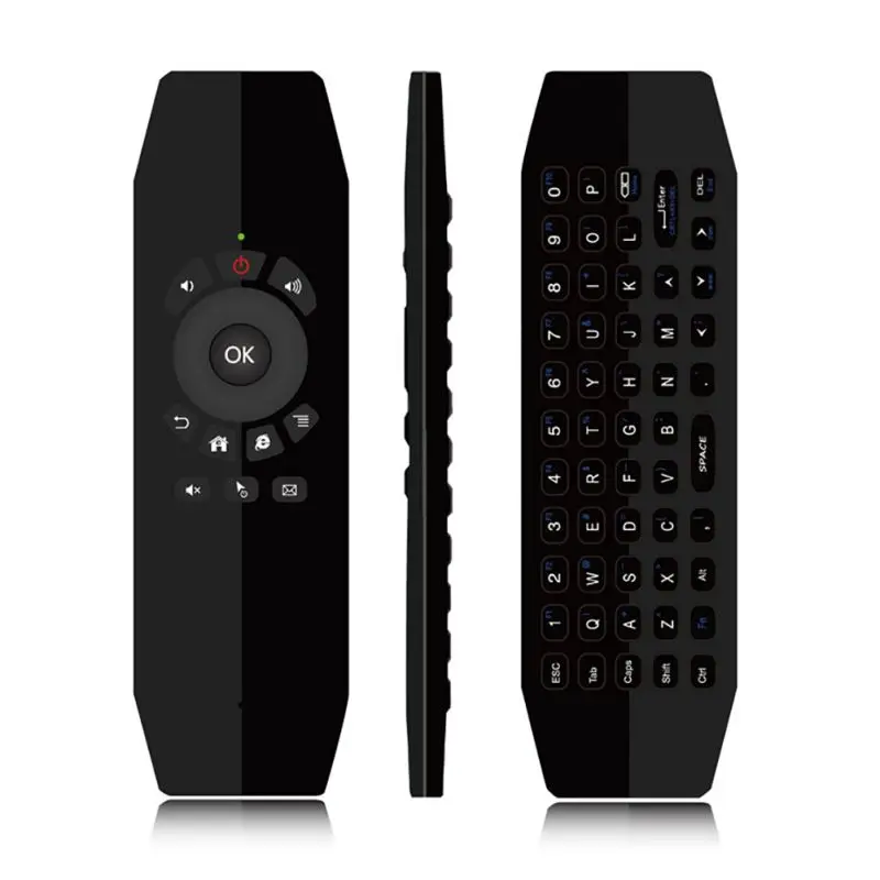 Черный T5 Mic Voice Air mouse IR Learning пульт дистанционного управления мини беспроводная клавиатура для Android tv Box PC ноутбук - Цвет: Черный