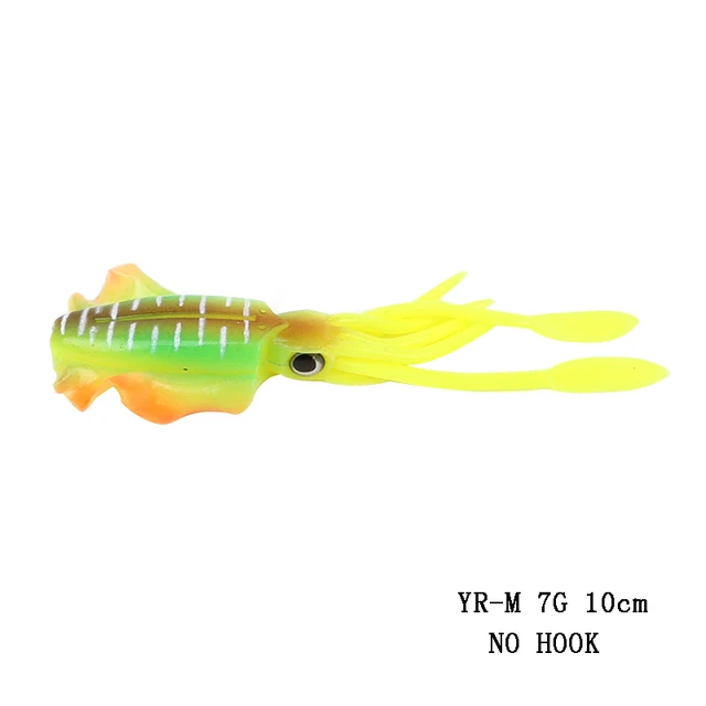 ORJD Trolling Lure Soft Squid Lure 7g 15g 20g 60g Luminous UV Squid Jig For Sea Fishing Boat Fishing Wobbler Bait For Snapper 1 PIECE 7G 10CM