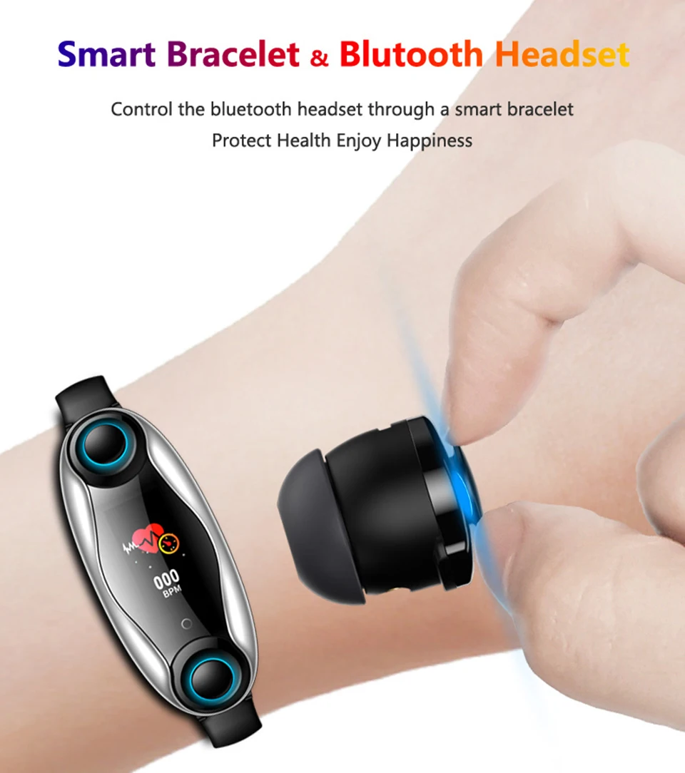 Talk band fitness bracelet Bluetooth 5.0 wireless headset blood pressure watch activity tracker smart wristband talkband PK B5