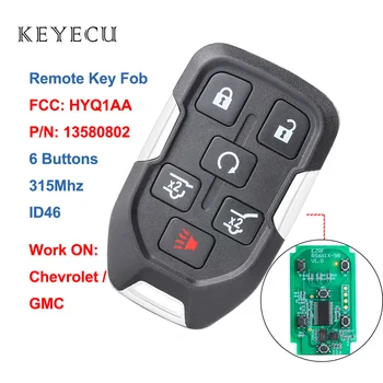 

Keyecu 6 Buttons Smart Remote Control Car Key Fob 315MHz ID46 Chip for Chevrolet Suburban Tahoe for GMC Yukon XL Terrain HYQ1AA