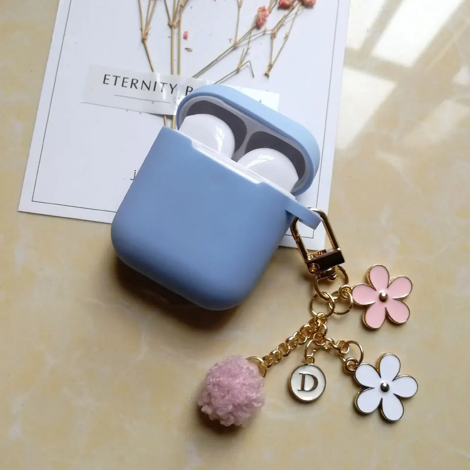 Милый японский роскошный чехол с вишневым цветком для Apple Airpods 1 2 Аксессуары Bluetooth наушники защитный чехол сумка брелок ремень - Цвет: H