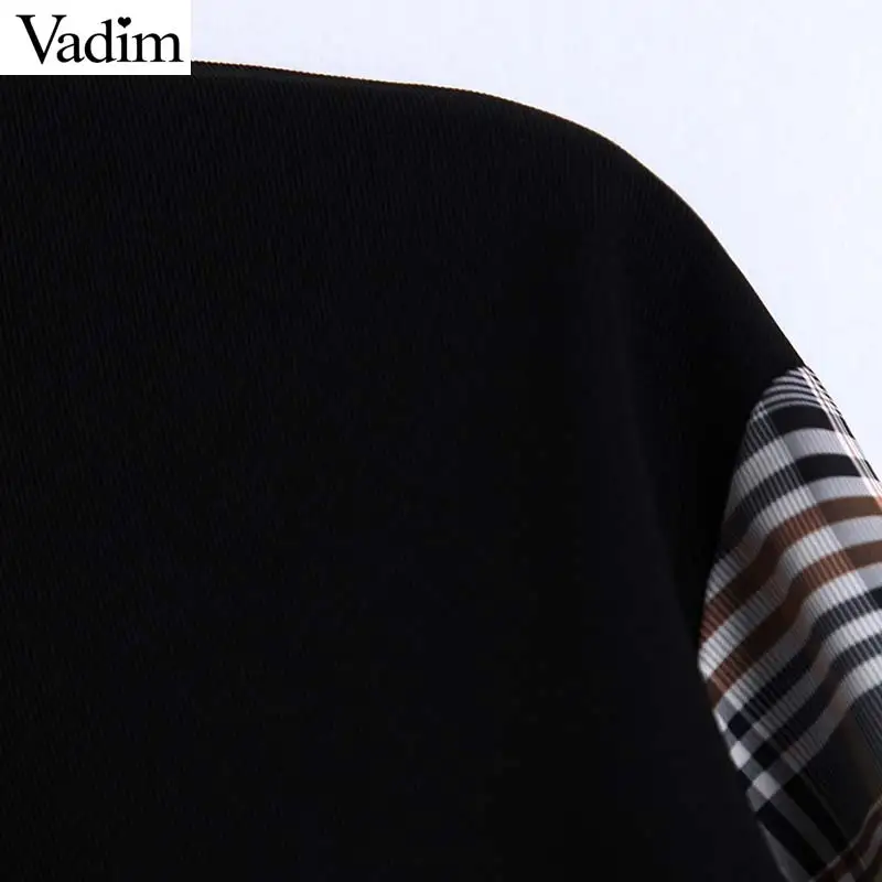 Женское элегантное платье vadim в стиле пэчворк с коротким рукавом Блузки необычного дизайна рубашки с длинным рукавом Женская обувь в деловом стиле; одежда; повседневные топы blusas LB587