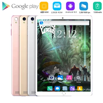 

Tablet 10.1 inch LTE 4G Phone Call Tablets Octa Core Android 8.0 Tablet pc 6G+128G WiFi GPS Bluetooth Dual SIM IPS Screen 128GB
