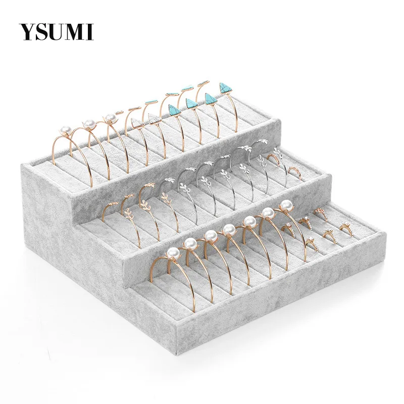 

Silver Bracelet Display Stand Children Bracelet Display Tray Counter Jewelry Display Stand Storage Box YSUMI