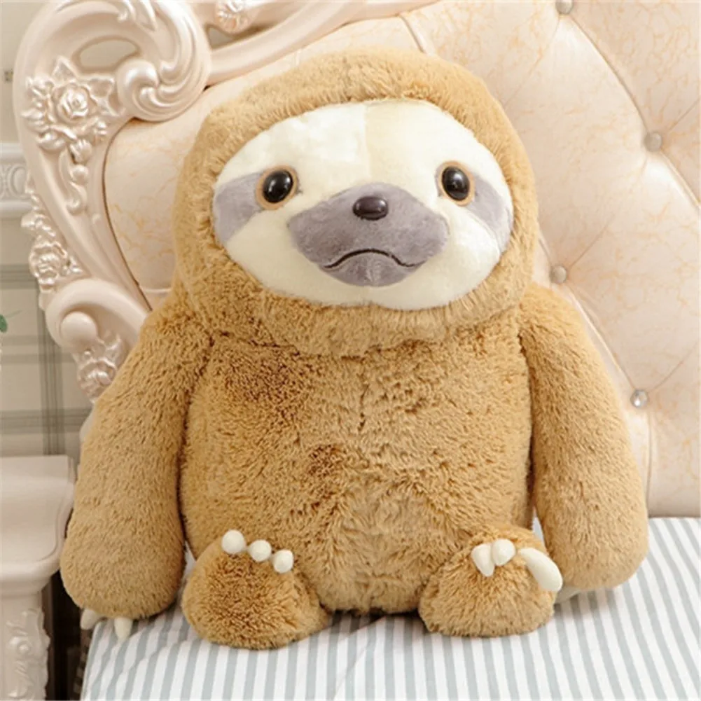 Cute Fluffy Sloth Stuffed Animal Toy Gift Sloths with Toed Animals Plushie Pillow Toy Soft Gifts 3