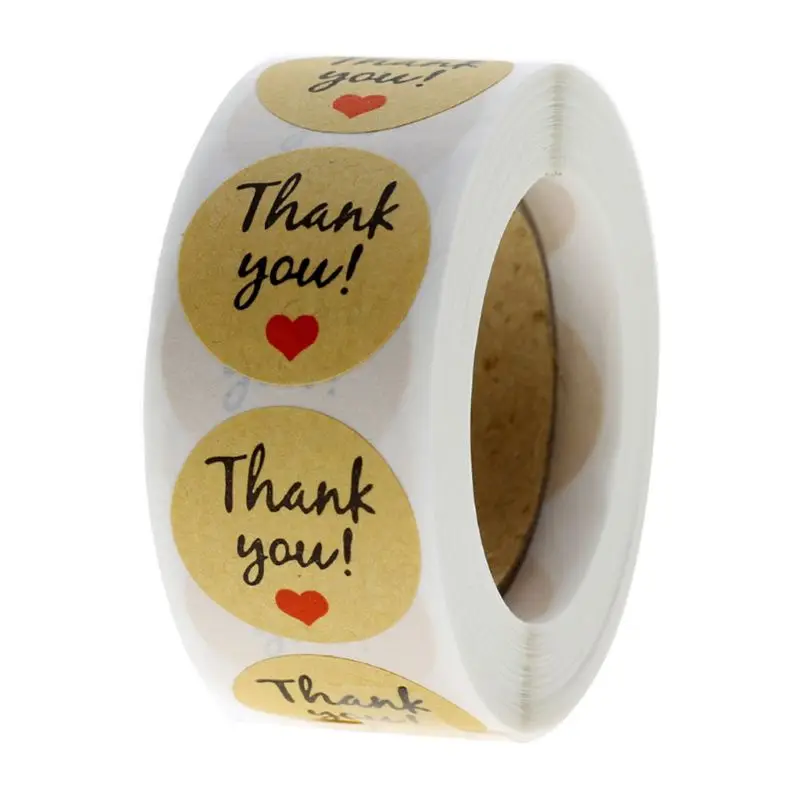 

1 Roll Simple Design "Thank You" Letters Print Label Stickers Craft Per Roll