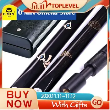 

O'MIN One Piece Snooker Cue 3/4 Piece Snooker Kit with Case with Telescopic Extension 9.8-10mm Tip Snooker Stick All Handmade