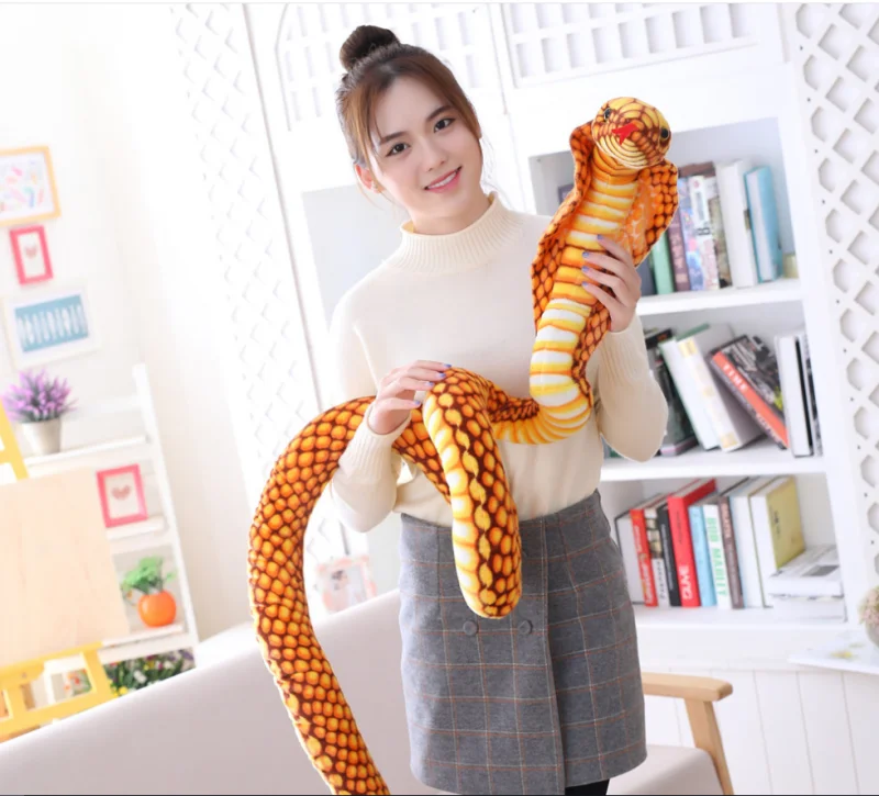 11" 2,8 м Кобра мягкие животные игрушка эмуляционная Золотая змея Король Дети Плюшевые игрушки