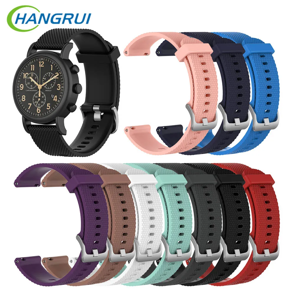 

HANGRUI 22MM Silicone Watch Band For Xiaomi Huami Amazfit GTR 47mm Timex Weekender Bracelet Texture Wristband Replaceable Strap