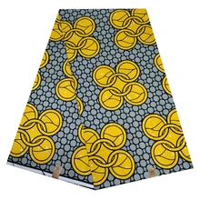 Африканская ткань с золотым восковым принтом ткань с Африканским принтом женское платье DIY восковая ткань нигерийский стиль хлопок 6 ярдов/