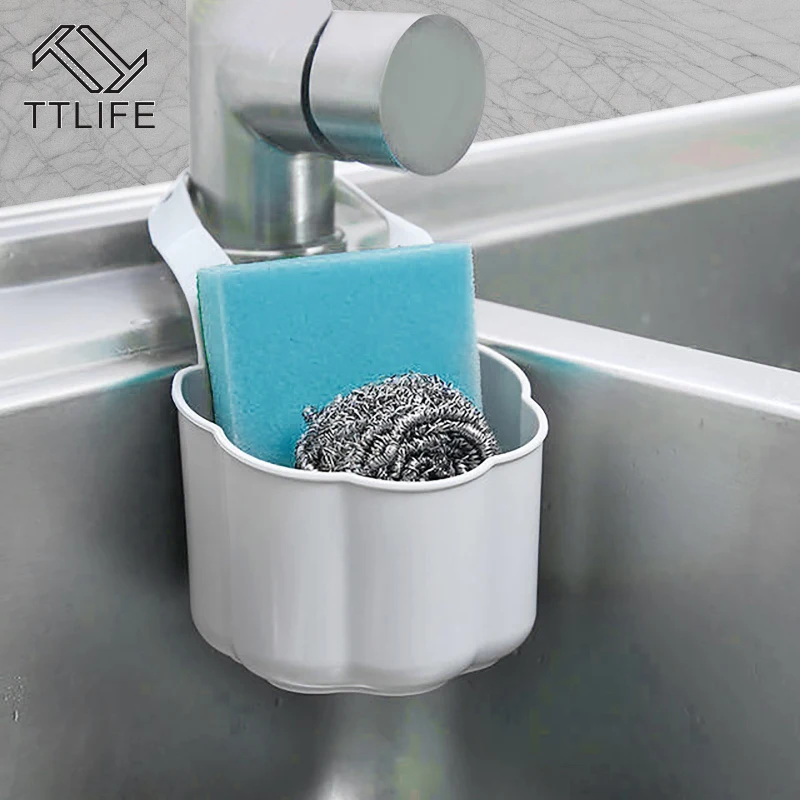 

Kitchen Utensils Sink Double Drain Bag Storage Rack Sponge Pool Storage Supplies Hanging Basket Drain Rack