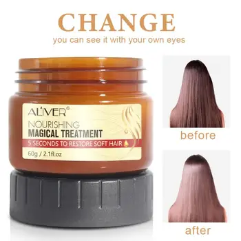 

ALIVER Keratin Hair Treatment Mask 5Seconds Repairs Damage Hair Root Nutrition Soft Baking Oil Repairing Hair & Scalp Mask TSLM1