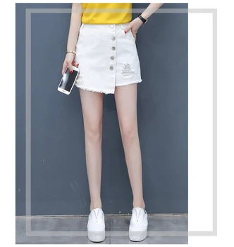

2020 New Arrival Casual Summer Hot Sale Denim Women Shorts High Waists Button Hole Leg-openings Plus Size Sexy Short Jeans WF200