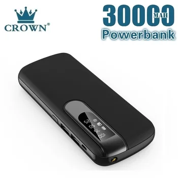 30000 mah電源銀行携帯電話の充電器大容量powerbank屋外トラベル液晶デジタル表示led照明poverbank