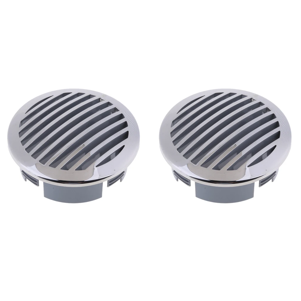2 Pack Round Louvered Vent 4in 100mm- Marine Boat Air Vent, 316 Stainless Steel Caravan Vents (81933SS-HP)