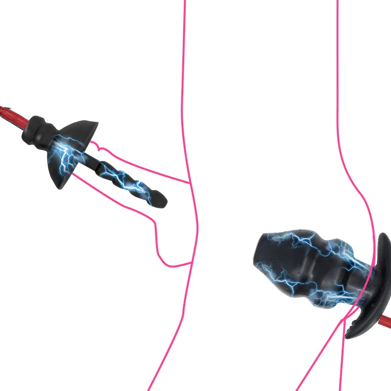 Electro Shock Pulse Penis/Anal Plug E-Stim Urethral Dilator Hollow Buttplug Prostate Massage Vibrator Male Chastity Sex Tool Kit